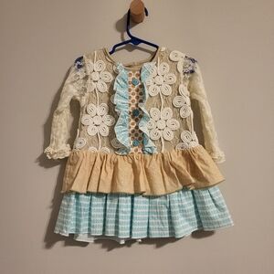 Boutique dress with laces, embroidery, layers 24M